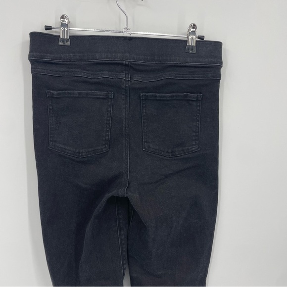 SPANX Vintage Black Distressed Skinny Jeans 20213R Size M Shaping Tummy Control - Picture 5 of 11